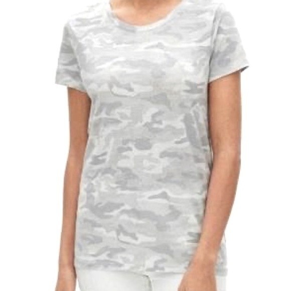 Splendid Tops - Splendid Women's Gray Camo Relaxed Fit Crew Neck Short Sleeve T-Shirt Size XXL